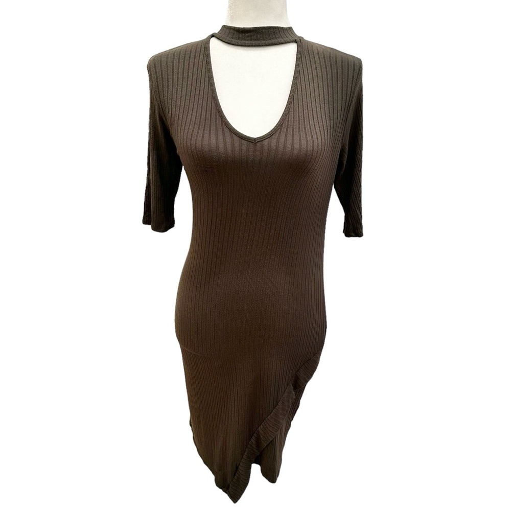 Army Green Ribbed Dress Size M